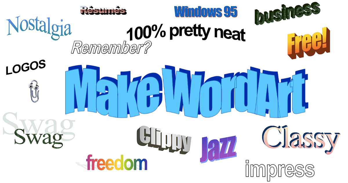 Examples of WordArt from school then, from lernin blog